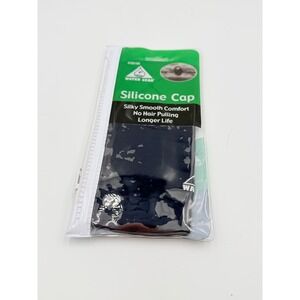 Water Gear Silicone Swim Cap Navy Blue Non-Allergenic No Hair Pulling 39100NA